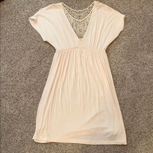 Lush Cream Lace Back Dress Size Medium